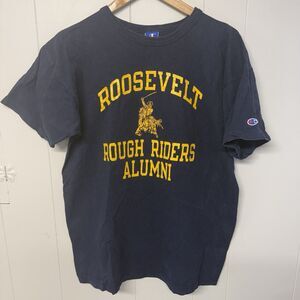 Vintage Champion Roosevelt Rough Riders Alumni T Shirt Made in USA Blue Men XL